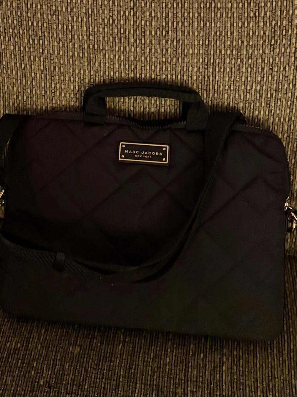 Marc Jacobs Black Quilted Laptop Brief
